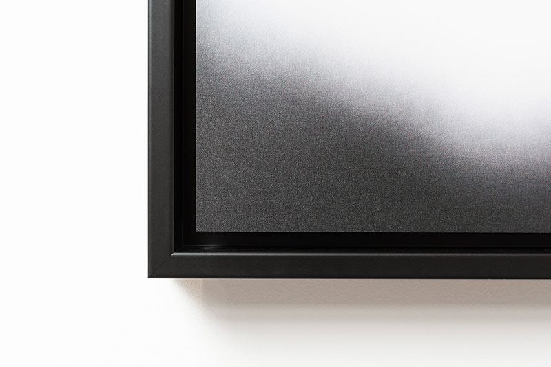 Exemple d'encadrement caisse américaine sur tableau photo aluminium